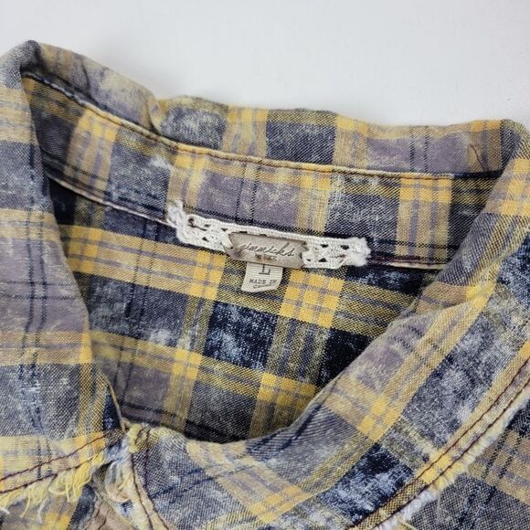 Gimmicks By Bke Button Up Wester Shirt Collared Womens Large Bohemian Vtg Y2K - Picture 6 of 10